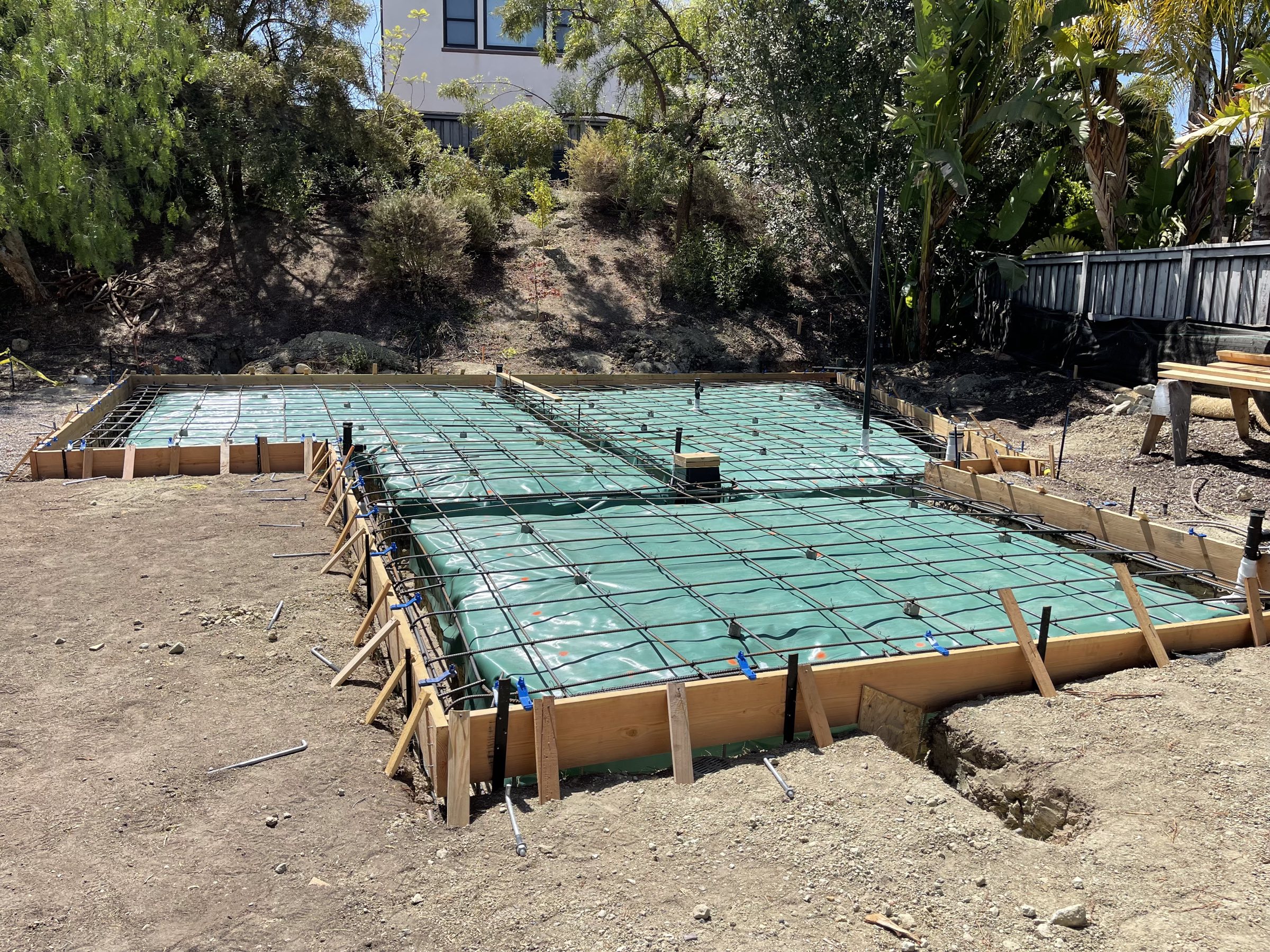 ADU foundation rebar and forms before pour San Diego - Complete Builders Inc