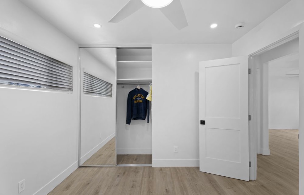 Apartment renovation bedroom closet recessed lighting San Diego - Complete Builders Inc