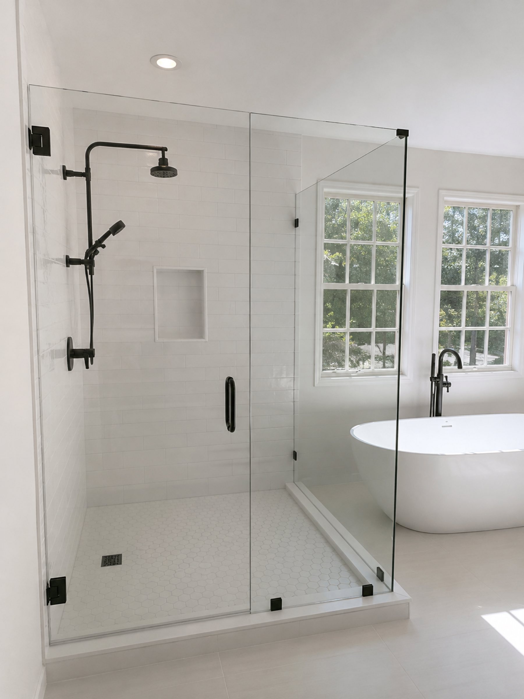Bathroom freestanding tub glass shower San Diego