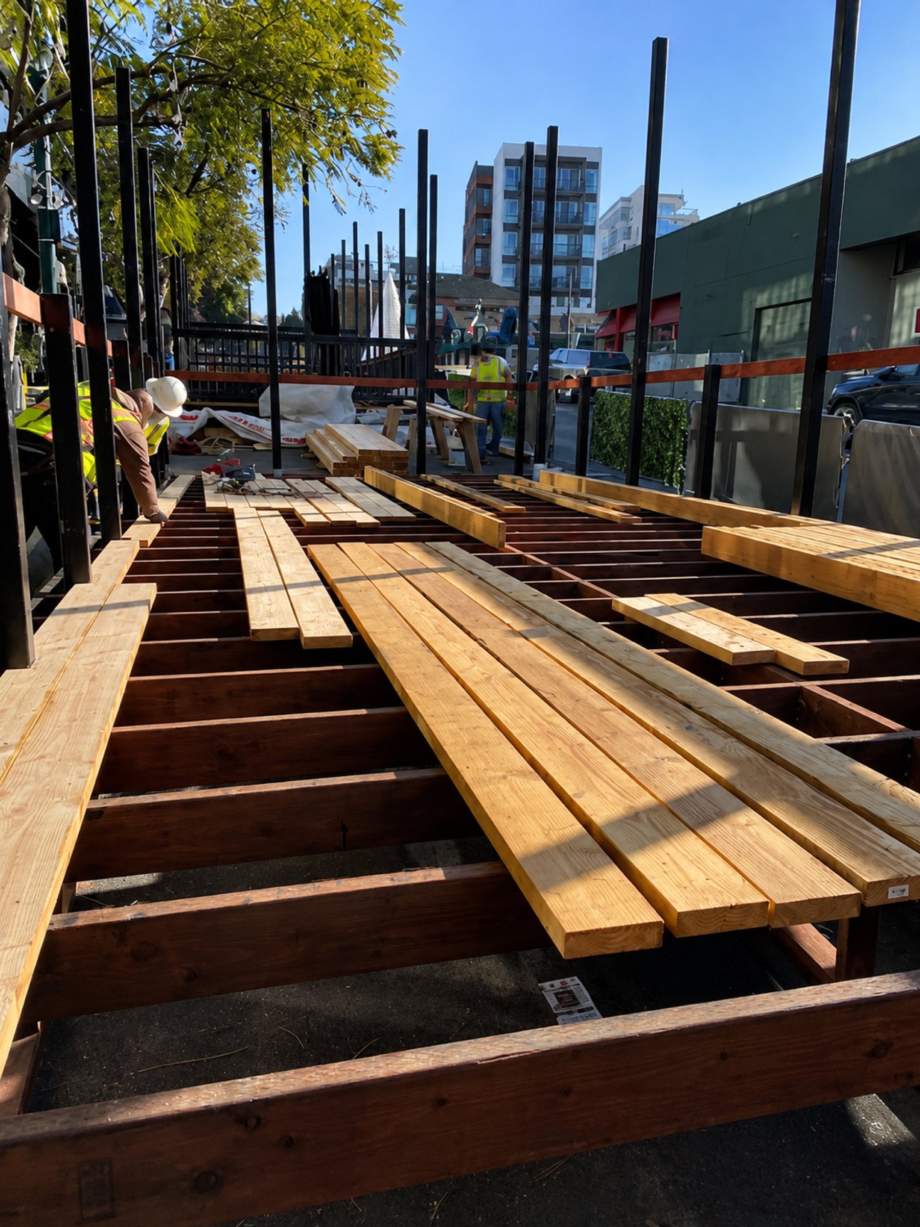 Commercial construction job site framing San Diego - Complete Builders Inc