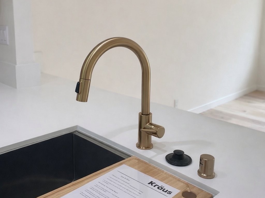 Kitchen detail gold faucet San Diego