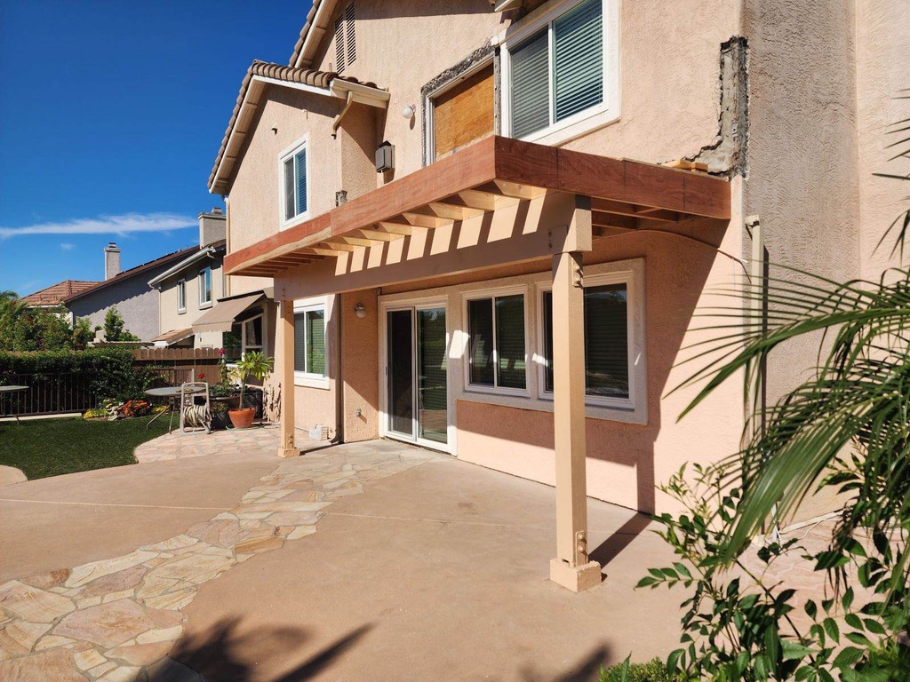 Covered patio framing during construction San Diego - Complete Builders Inc
