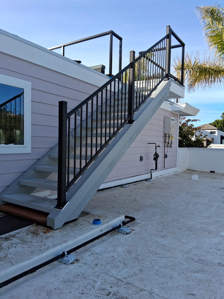 Rooftop deck exterior staircase San Diego - Complete Builders Inc