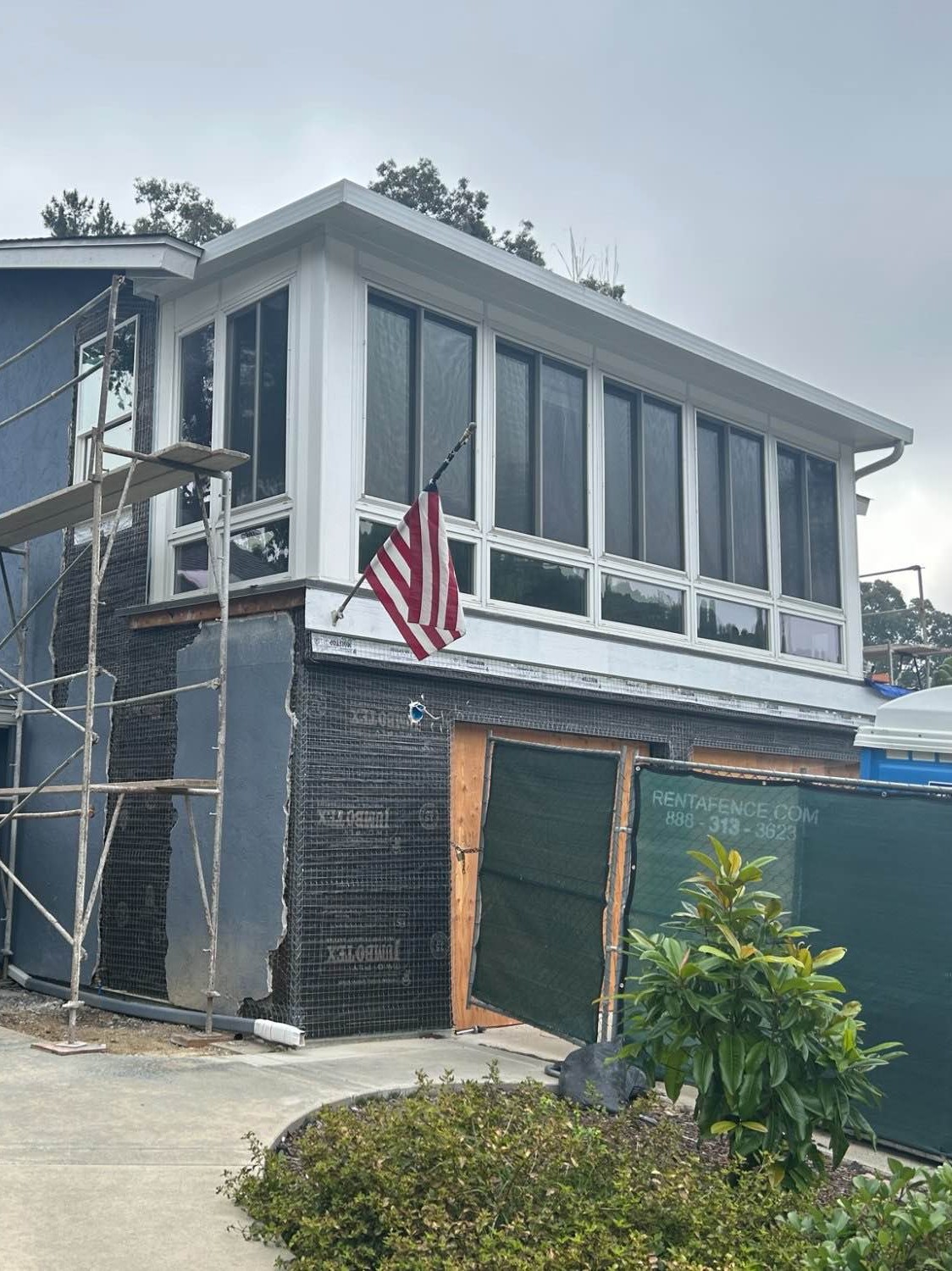 Sunroom addition framing and window install San Diego - Complete Builders Inc